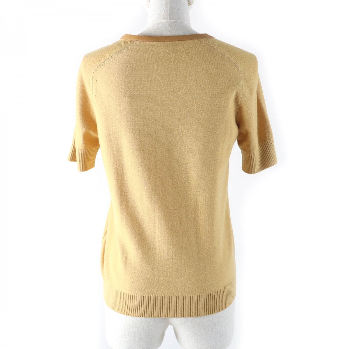 HERMES cardigan Main: 100% wool, Part: Sheepskin Yellow type Women 36