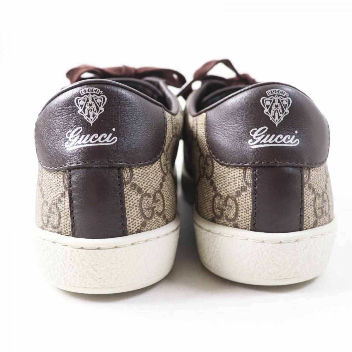 GUCCI Low cut sneakers 323793 Main: Leather, Main: GG Supreme Canvas Beige x brown Women 36.5