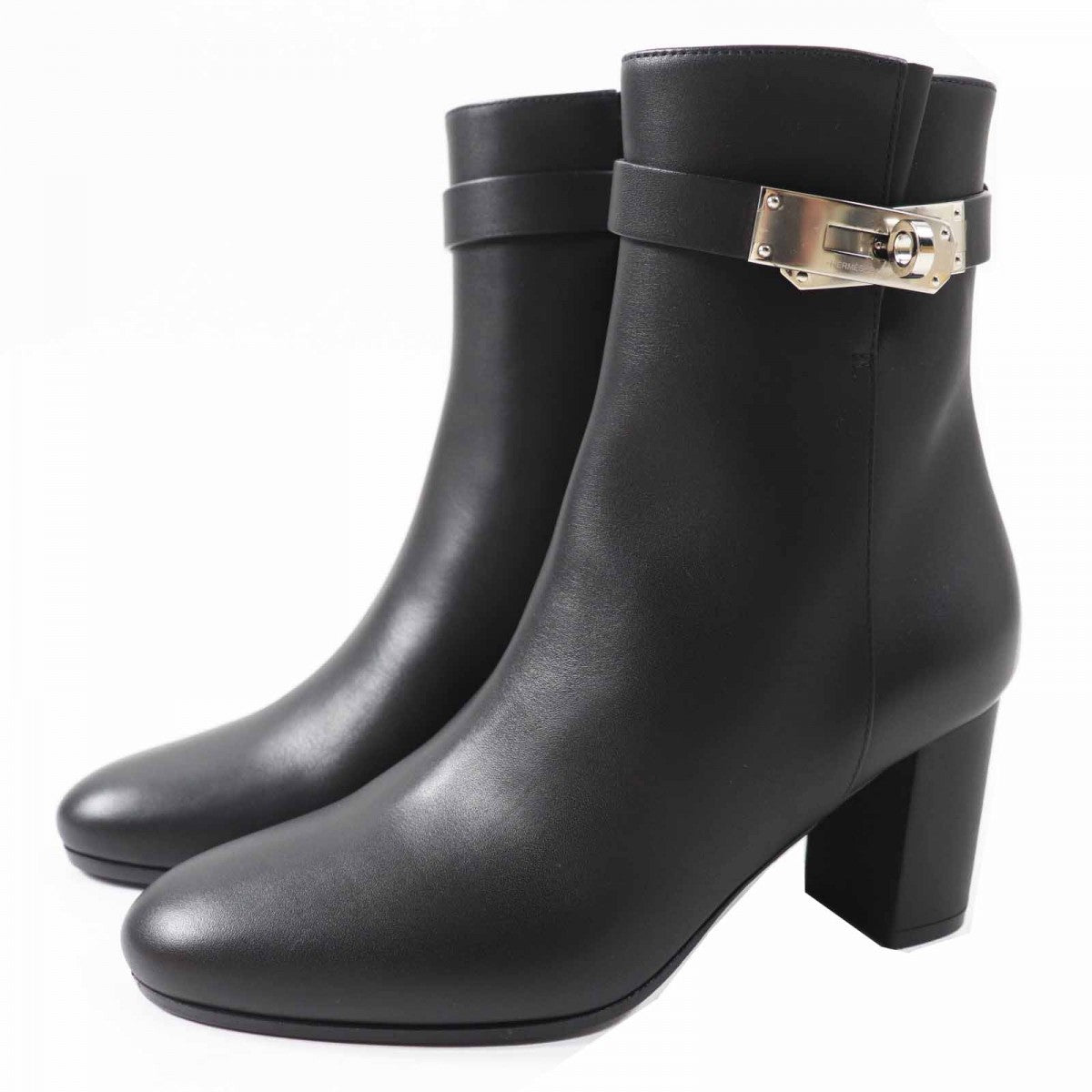 HERMES short boots Main: Leather black Saint Germain Women 35