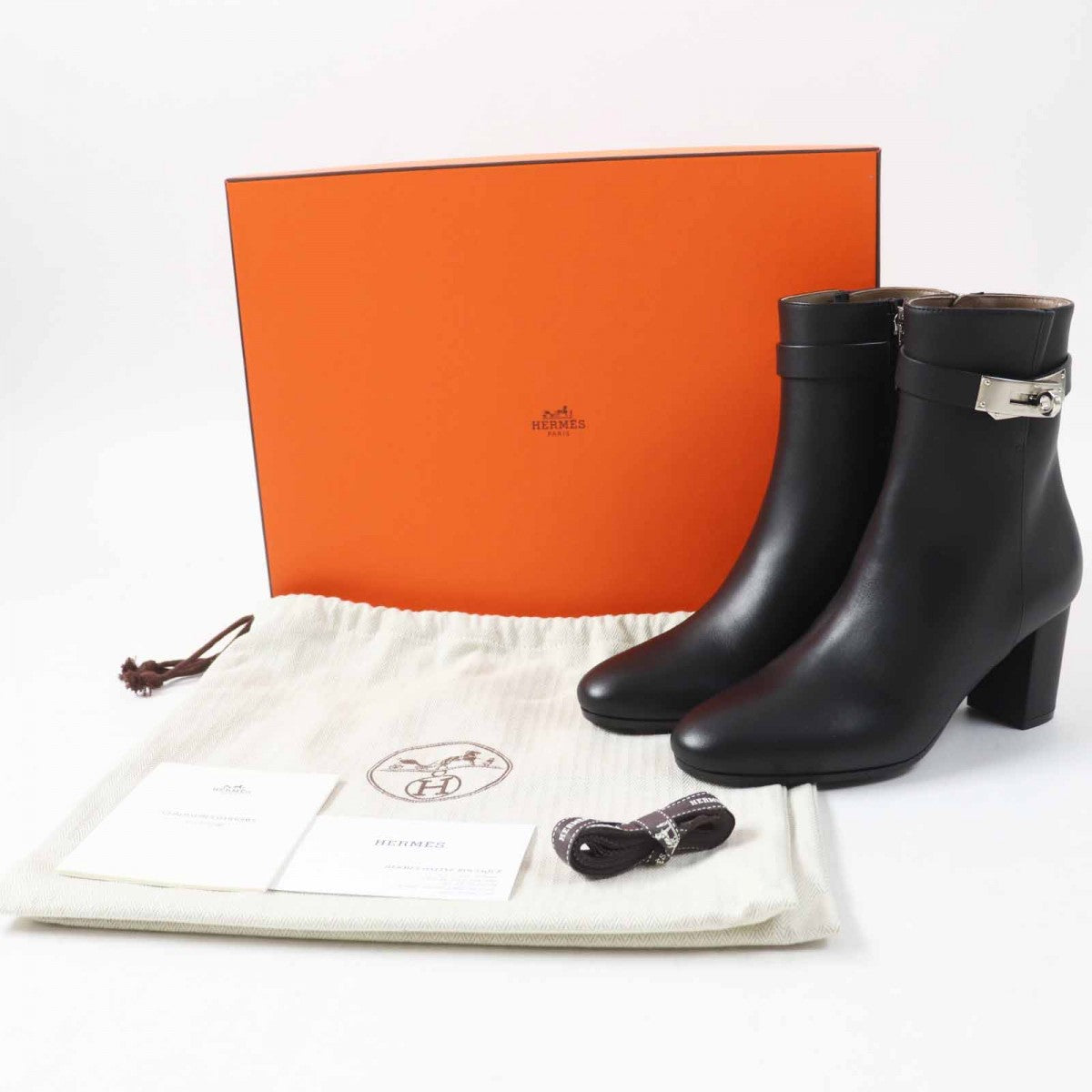 HERMES short boots Main: Leather black Saint Germain Women 35