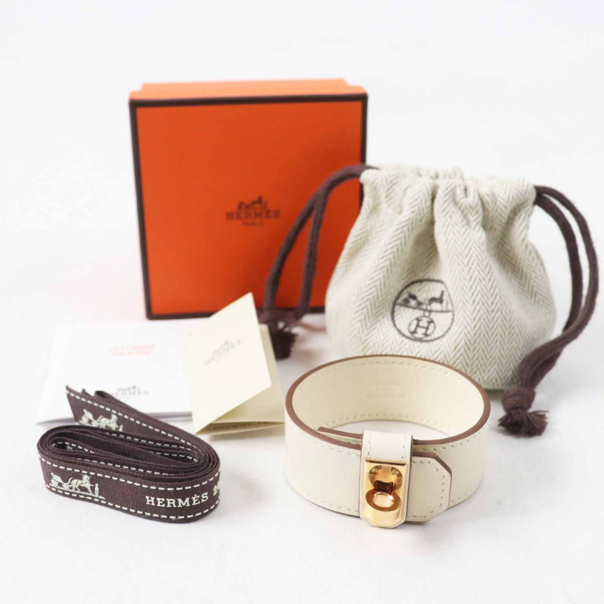 HERMES bracelet Main: Swift, Part: Plated white Kelly Twist PM Women