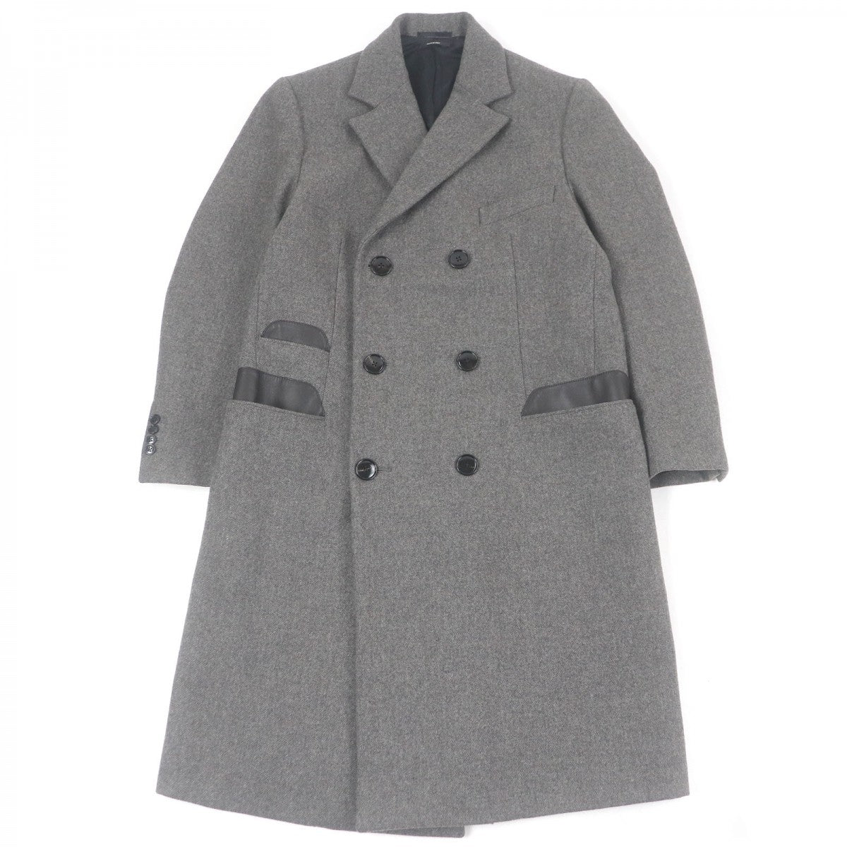 HERMES Double chester coat wool gray 52