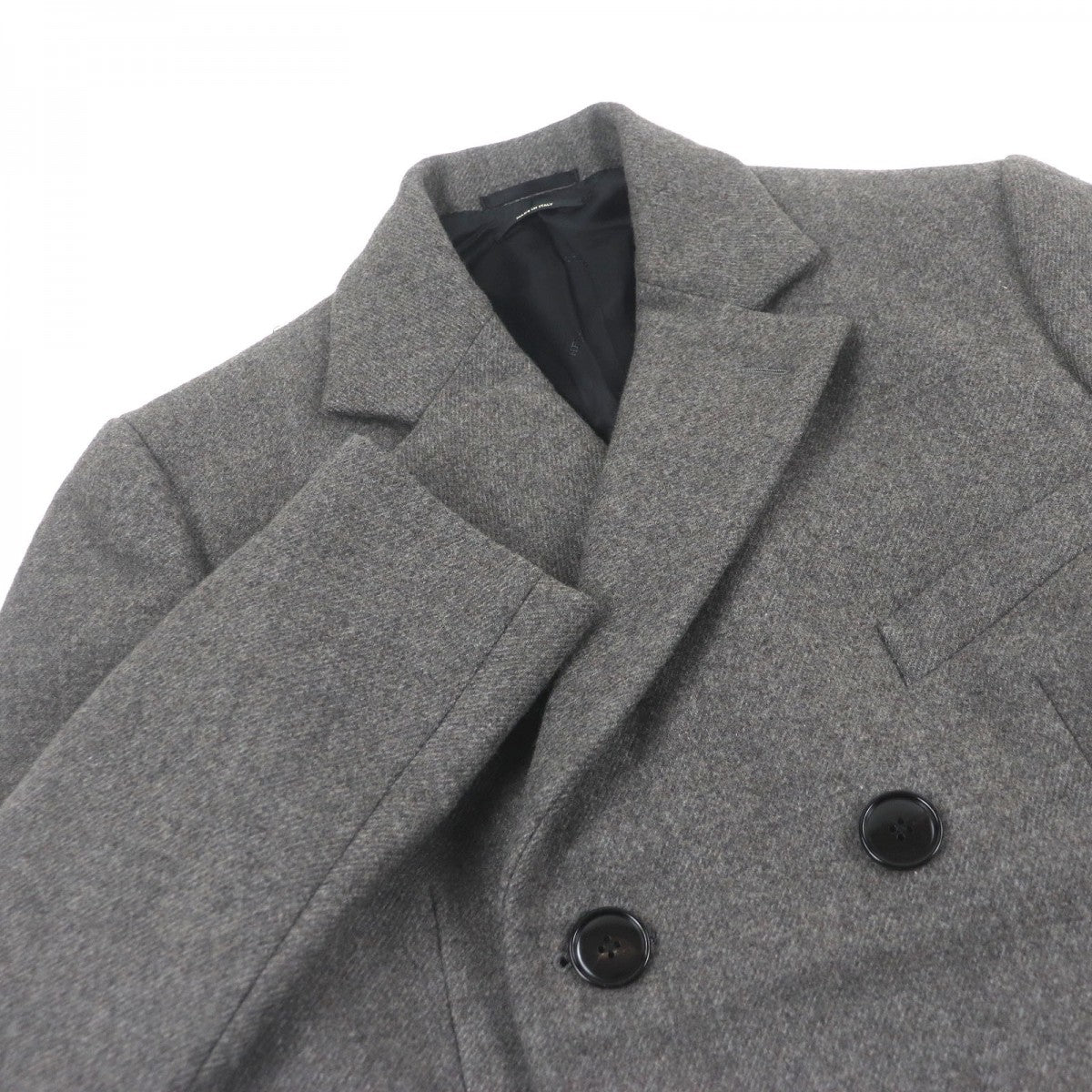 HERMES Double chester coat wool gray 52