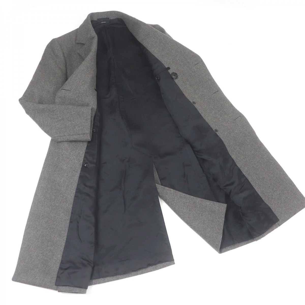 HERMES Double chester coat wool gray 52