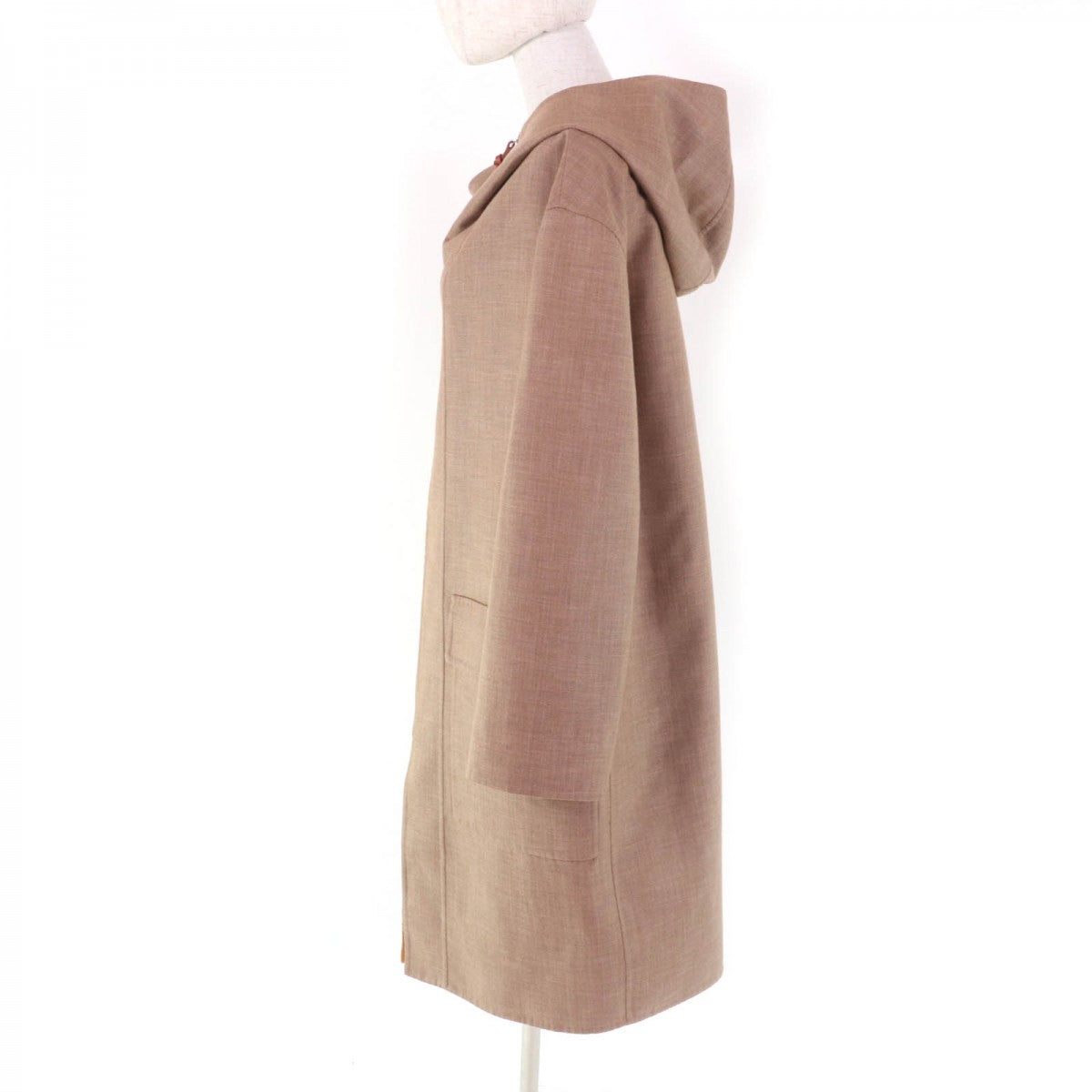 HERMES coat 3E0105DC Main: 85% cashmere, Main: 12% wool, Main: 3% silk, Part: cowhide Brown Women 38