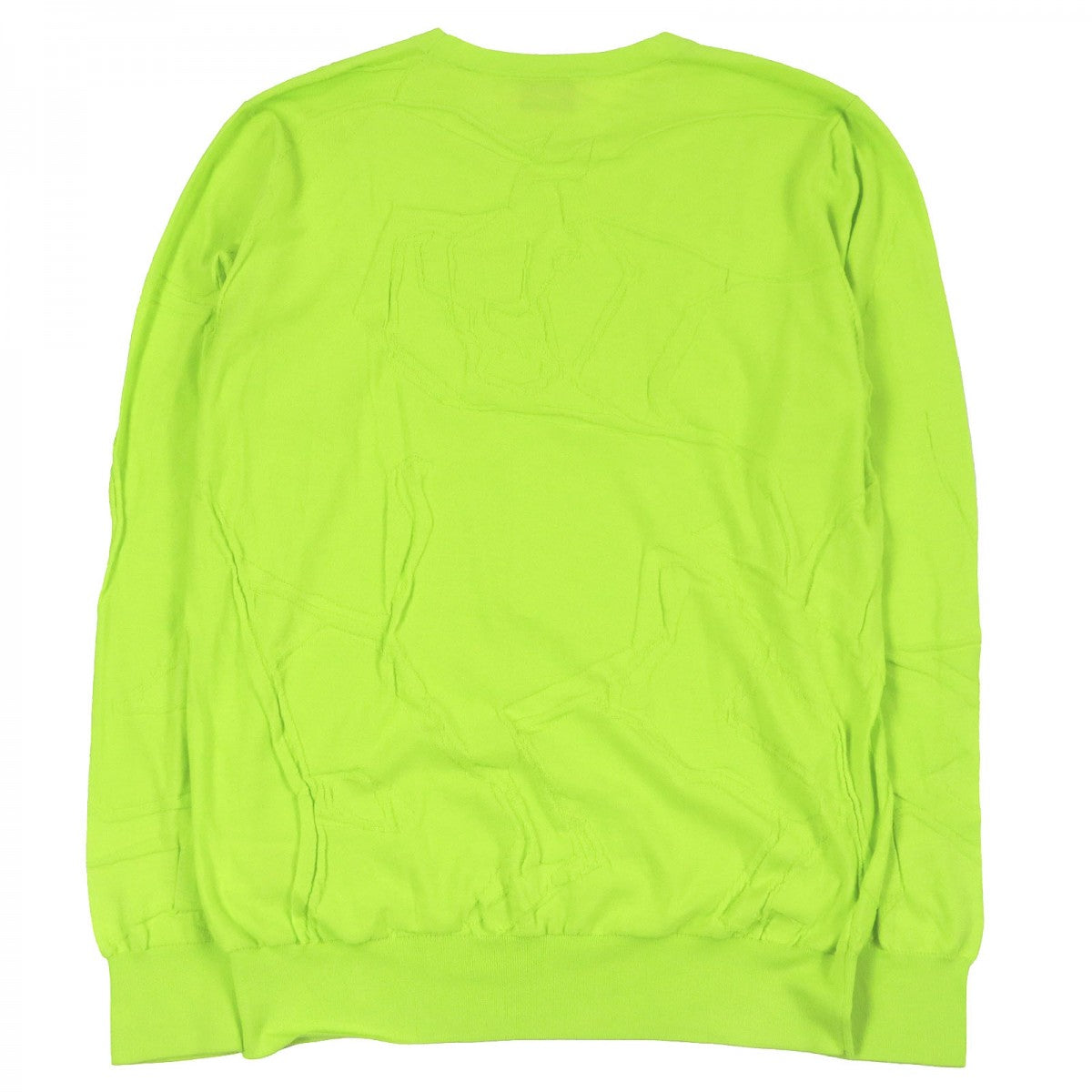 HERMES knit Main: 100% cotton lime green mens XL