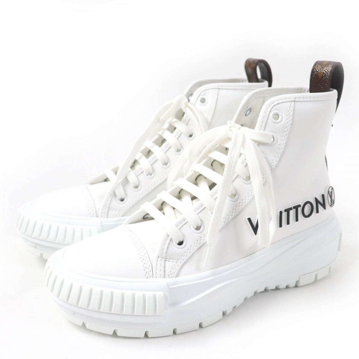 LOUIS VUITTON High cut sneakers Main: Leather white LV Squad Line Women 35