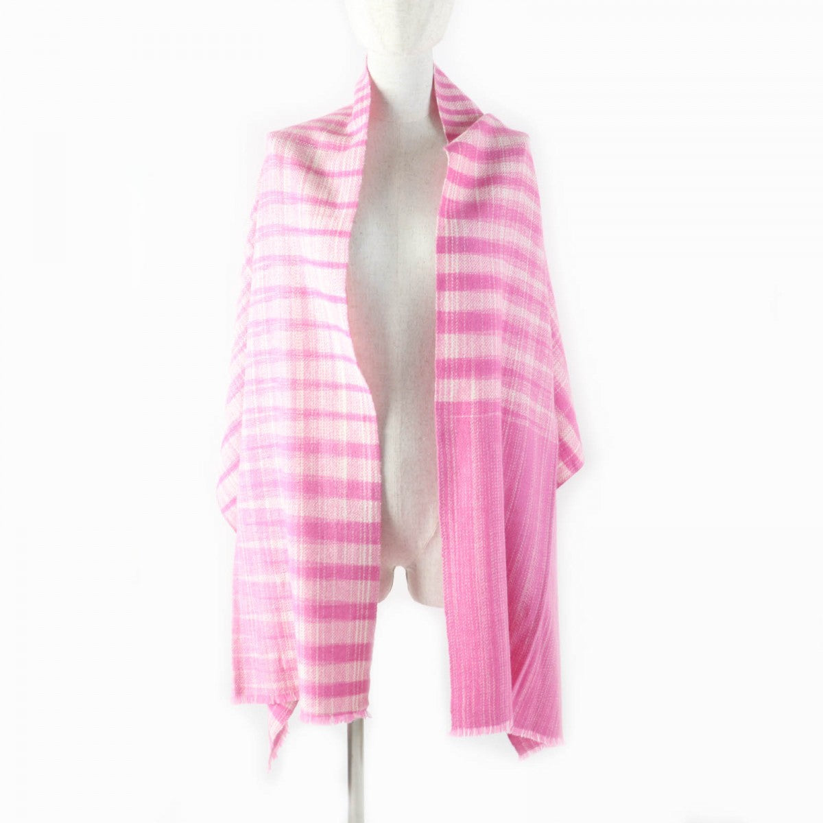 HERMES Stall Main: 100% cashmere, part: sheep leather pink Jeu de Tissage Women