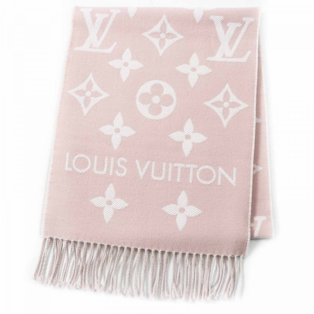 LOUIS VUITTON Scarf M77854 Main: 100% wool Beige rose Escharp LV Essential Women