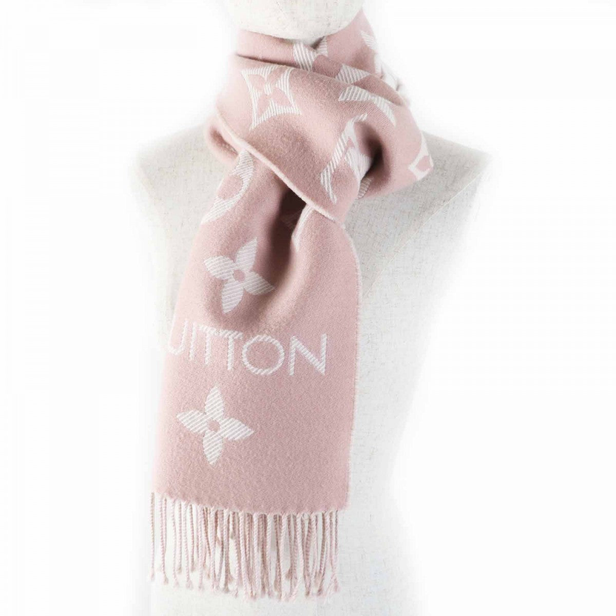 LOUIS VUITTON Scarf M77854 Main: 100% wool Beige rose Escharp LV Essential Women