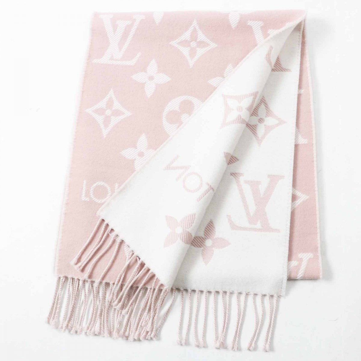 LOUIS VUITTON Scarf M77854 Main: 100% wool Beige rose Escharp LV Essential Women