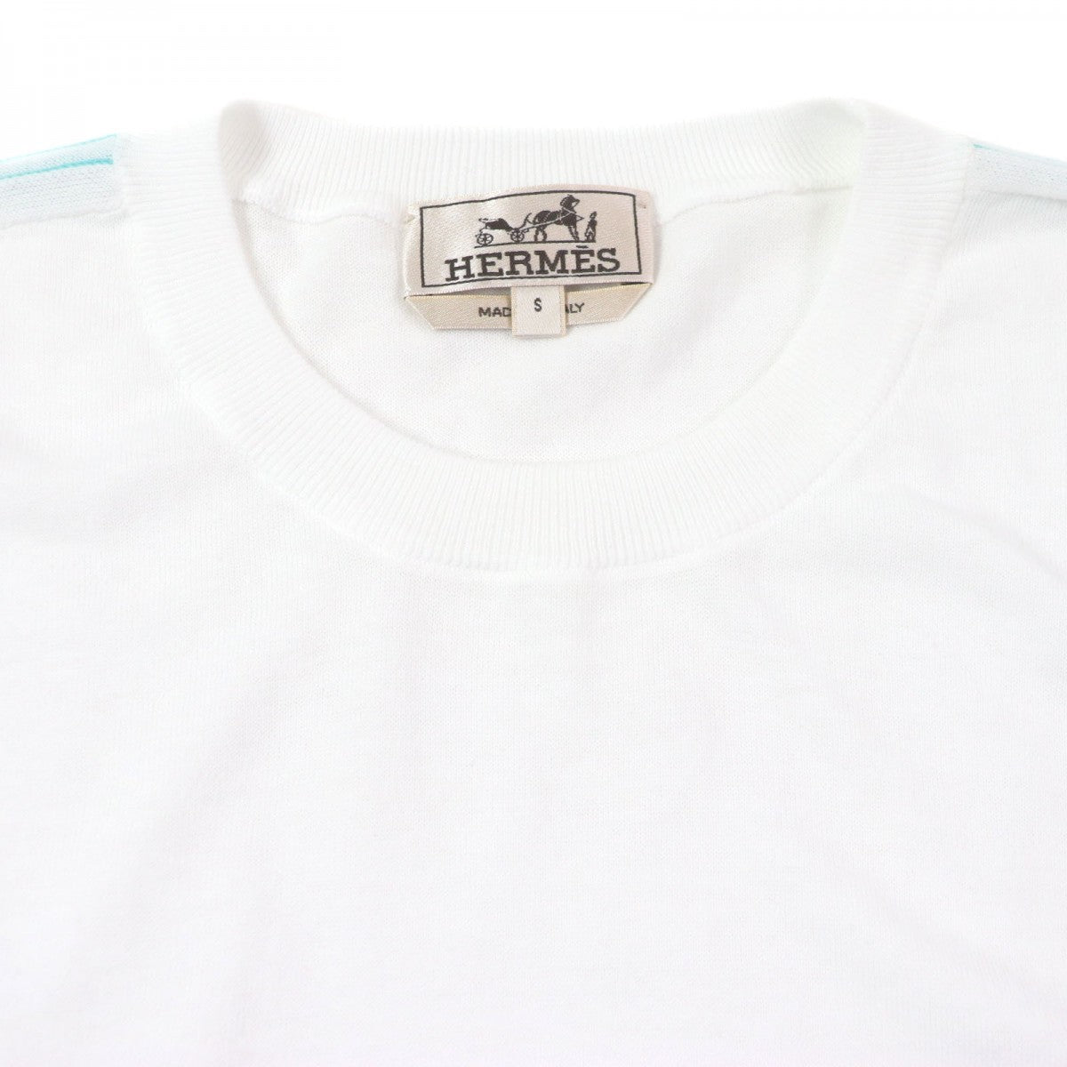 HERMES sweater Main: 100% cotton white blue gray mens S