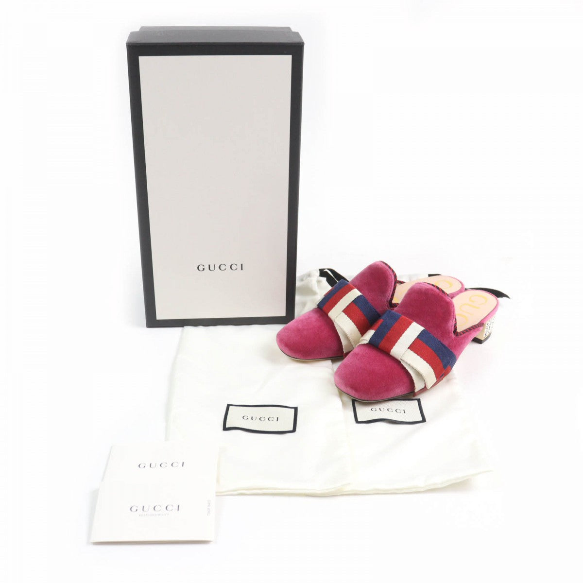 GUCCI Sandals 496562 Main: Velour pink Women 35