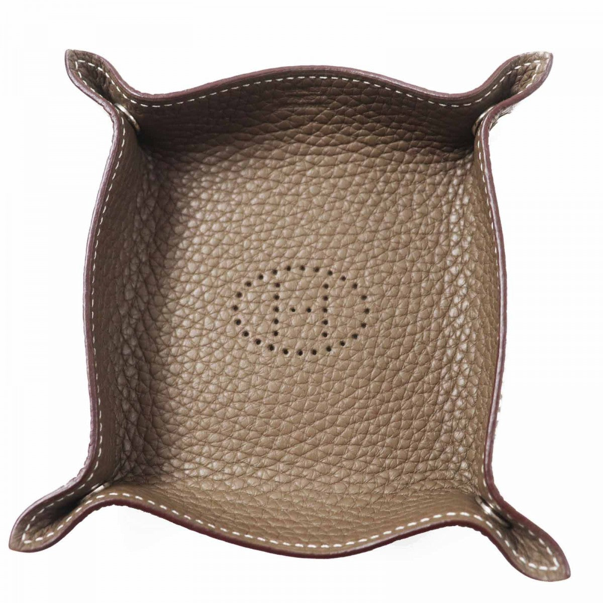 HERMES Other accessories Taurillon Clemence Brown VIDEO POSH MINI MISE & L'ORANCE DESK