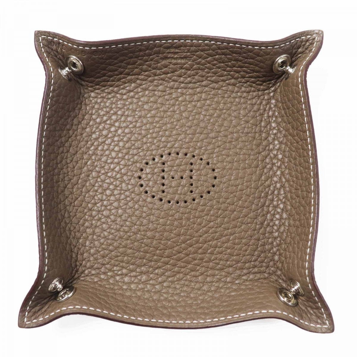 HERMES Other accessories Taurillon Clemence Brown VIDEO POSH MINI MISE & L'ORANCE DESK