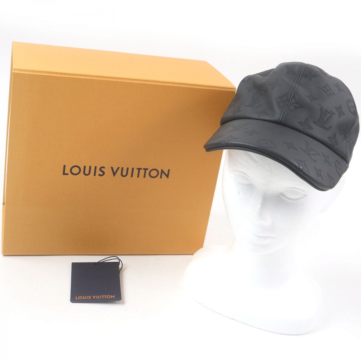 LOUIS VUITTON cap M76581 Outer: Cowhide, Lining: 55% Cotton, Lining: 45% Cupra black cap monogram shadow mens