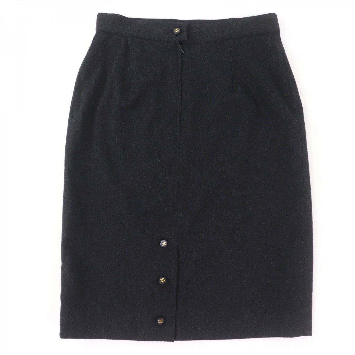 CHANEL Tight Skirt P05858V03532 Main: 100% wool, Lining: 100% silk Dark gray Women 38