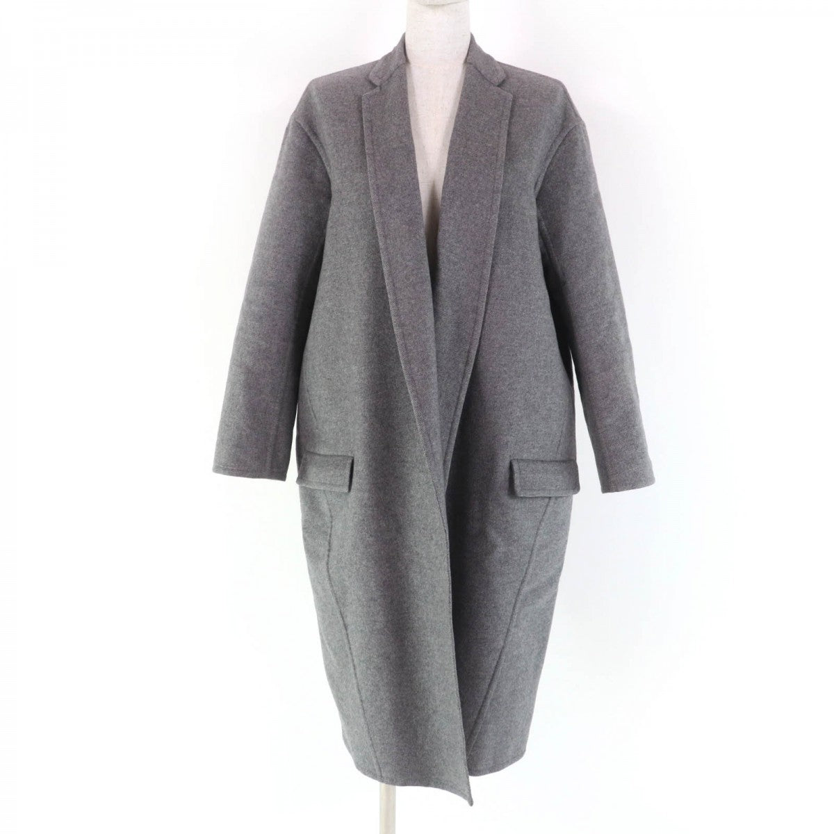 CELINE coat 28H13/6700 Main: 100% cashmere, sleeve lining: 100% silk gray Women 34