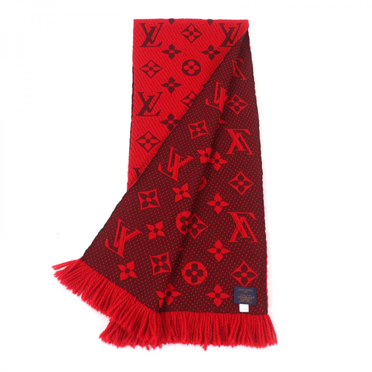 LOUIS VUITTON Scarf M72432 wool Ruby Esharp Logomania