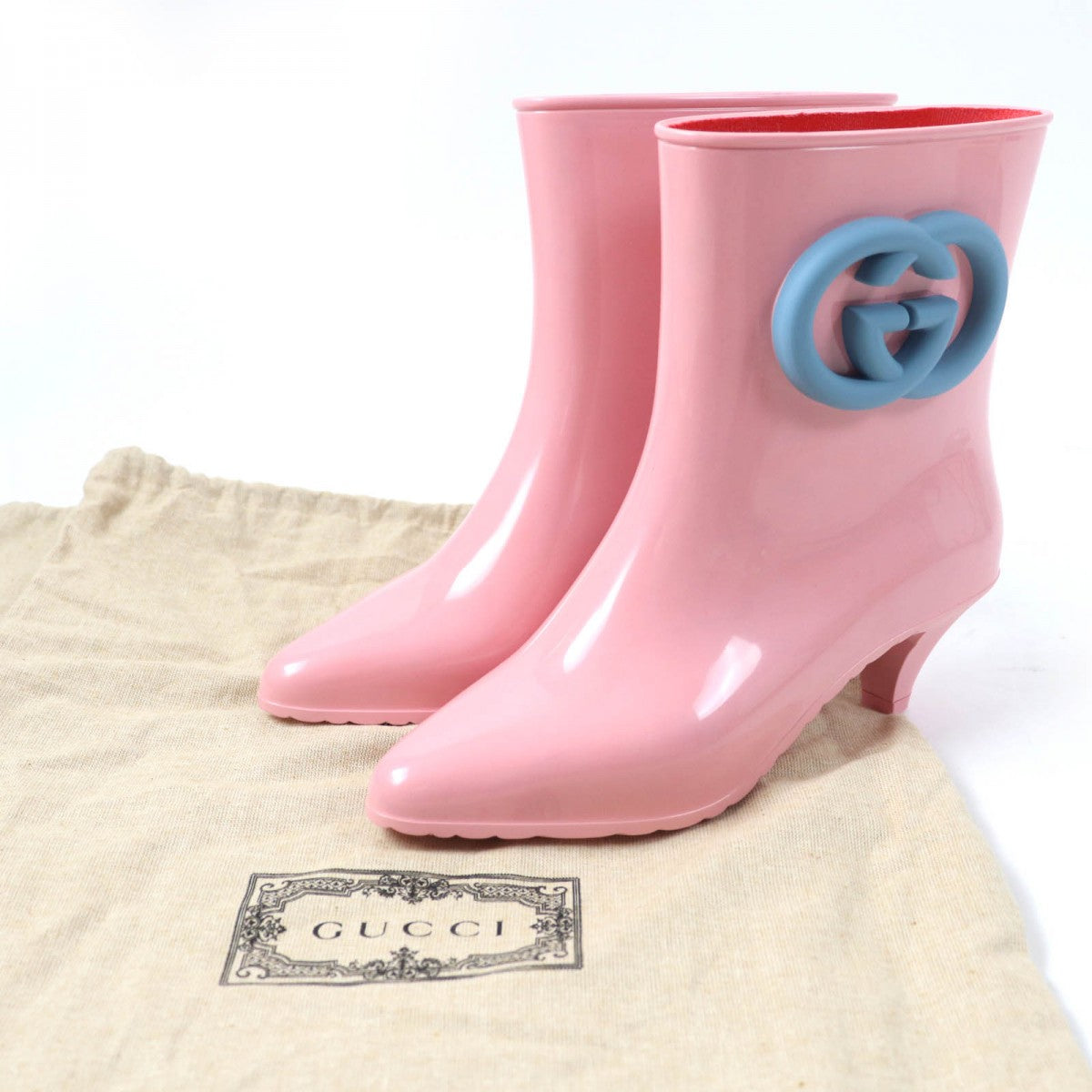 GUCCI Rain shoes 724458 Main: Rubber pink Women 36