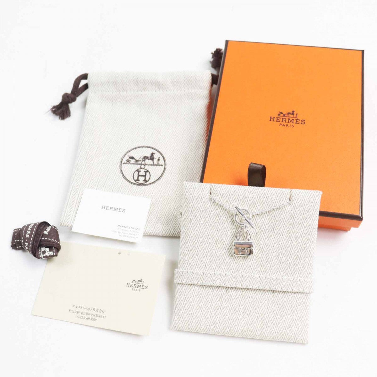 HERMES Necklace Main�FAG925 Silver Constance Amulet Women