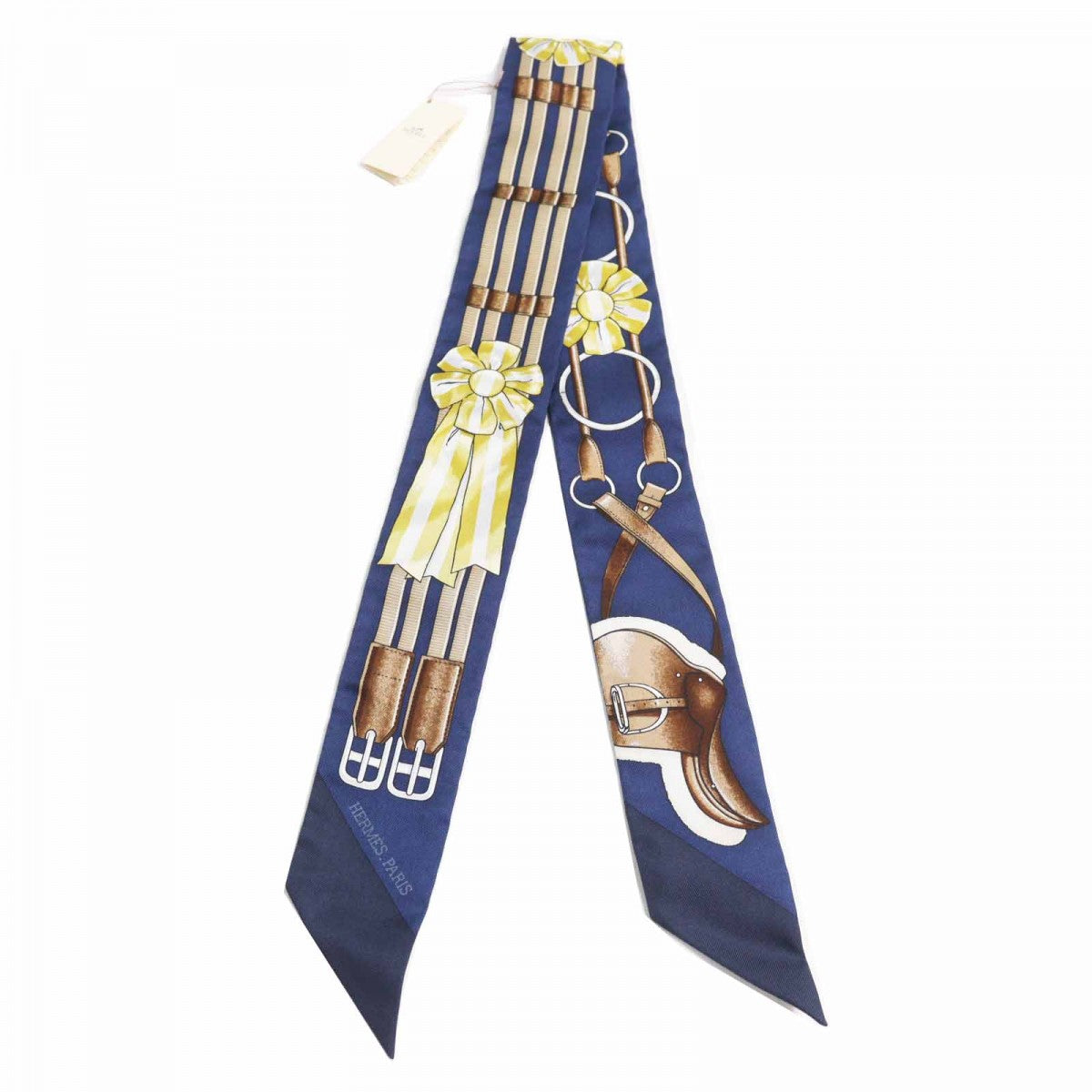 HERMES scarf Main: 100% silk Navy multi Twilly JUNPING Women