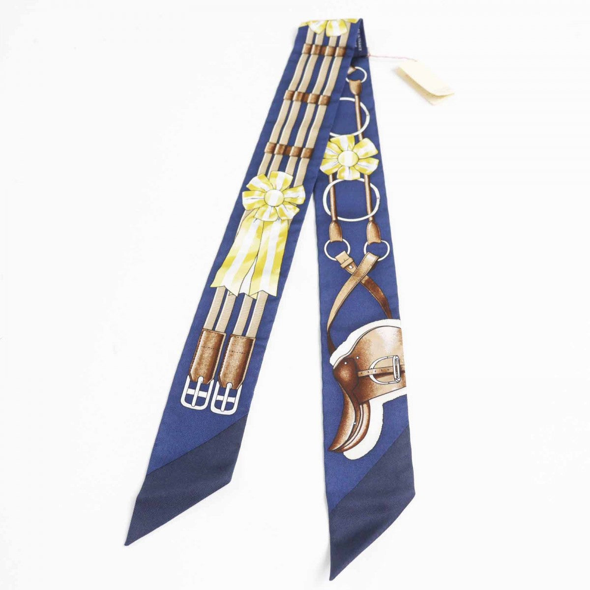 HERMES scarf Main: 100% silk Navy multi Twilly JUNPING Women