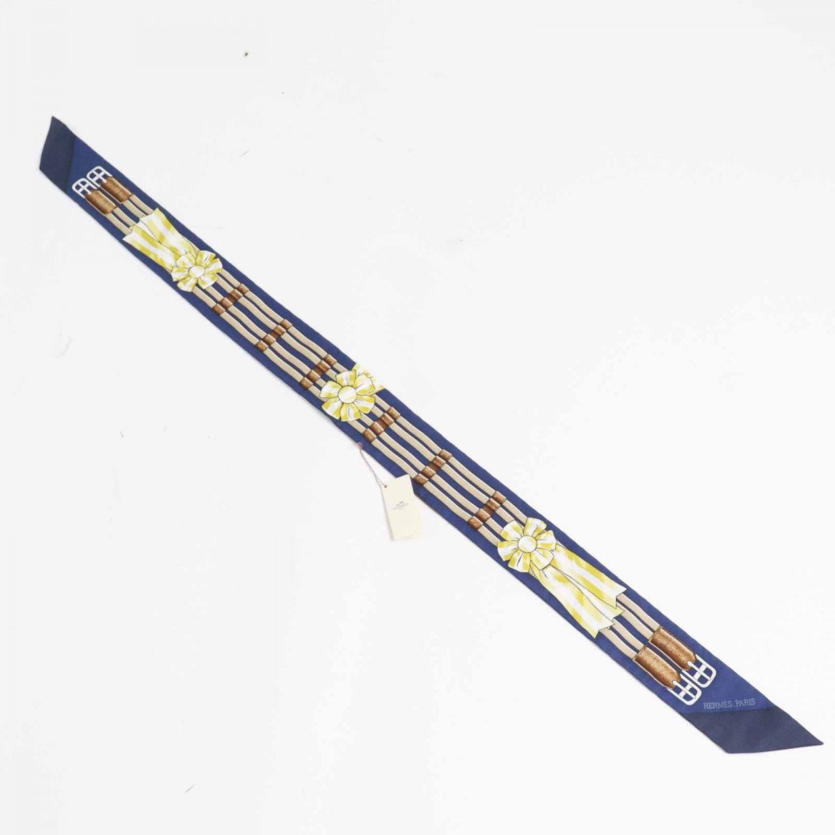 HERMES scarf Main: 100% silk Navy multi Twilly JUNPING Women