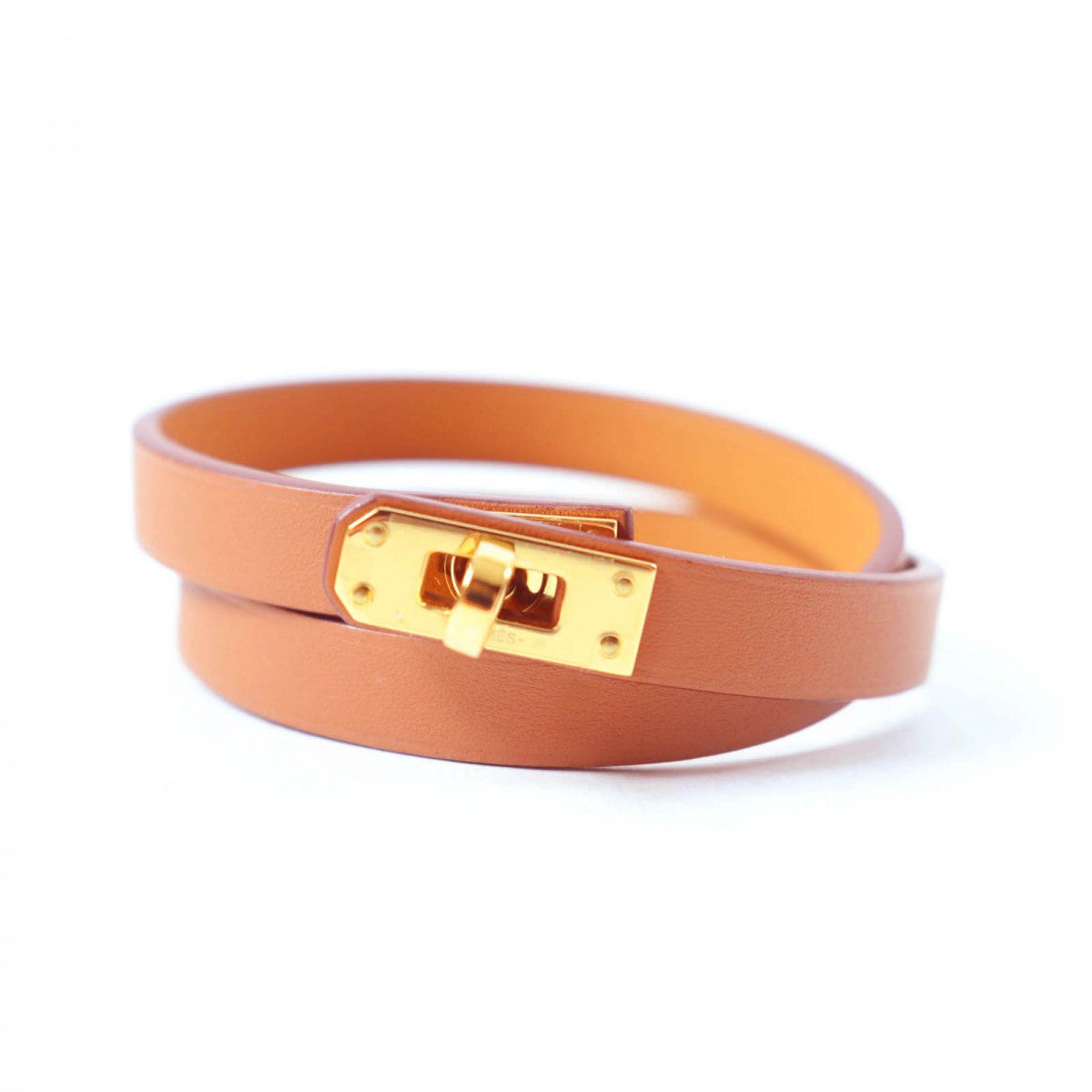 HERMES bracelet Main: Vaux Swift gold mini kelly double tour Women