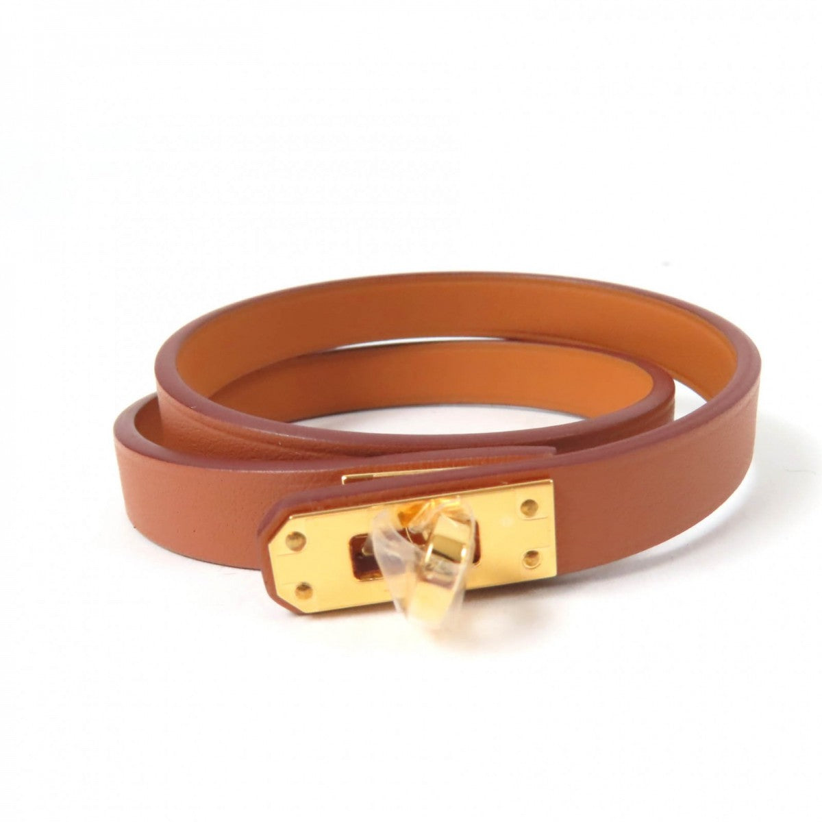 HERMES bracelet Main: Leather Brown Mini Kelly Double Tour Bracelet Women