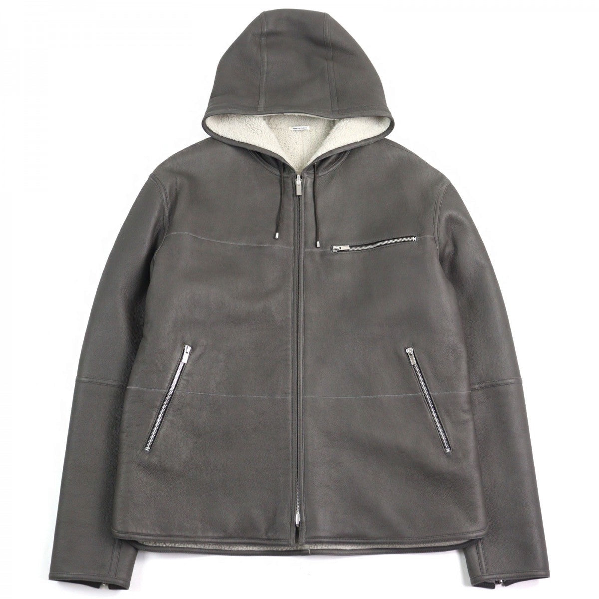 HERMES Blouson 053265HATC54 Main: Sheepskin, Part: Cowhide, Part: 100% Cupra Charcoal gray mens
