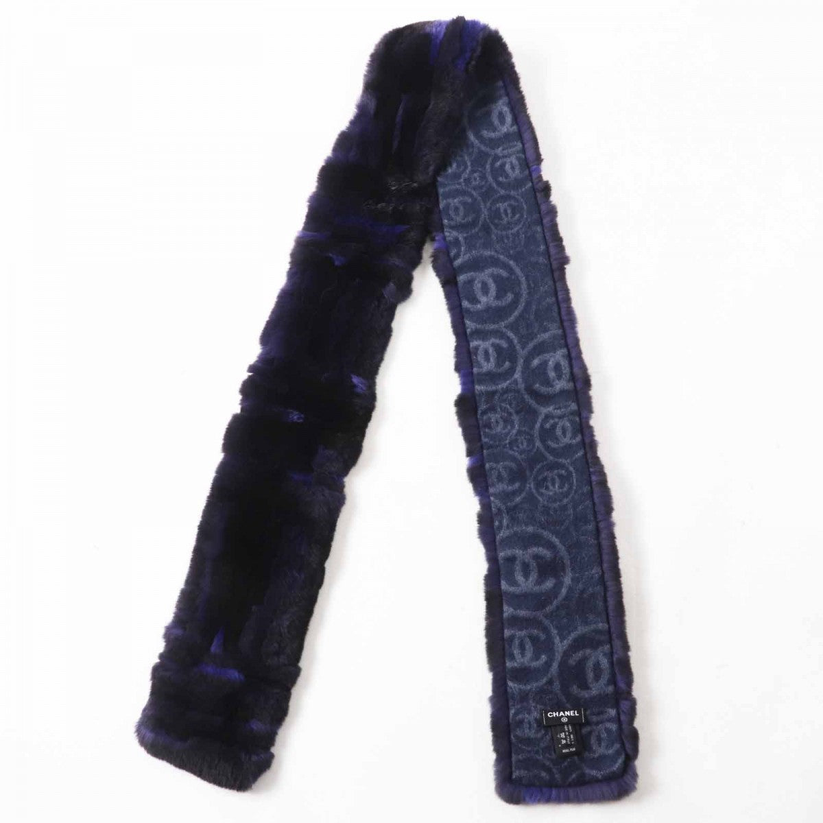 CHANEL Scarf 17B Main: 100% Orirug, Lining: 100% Cashmere Purple type Women
