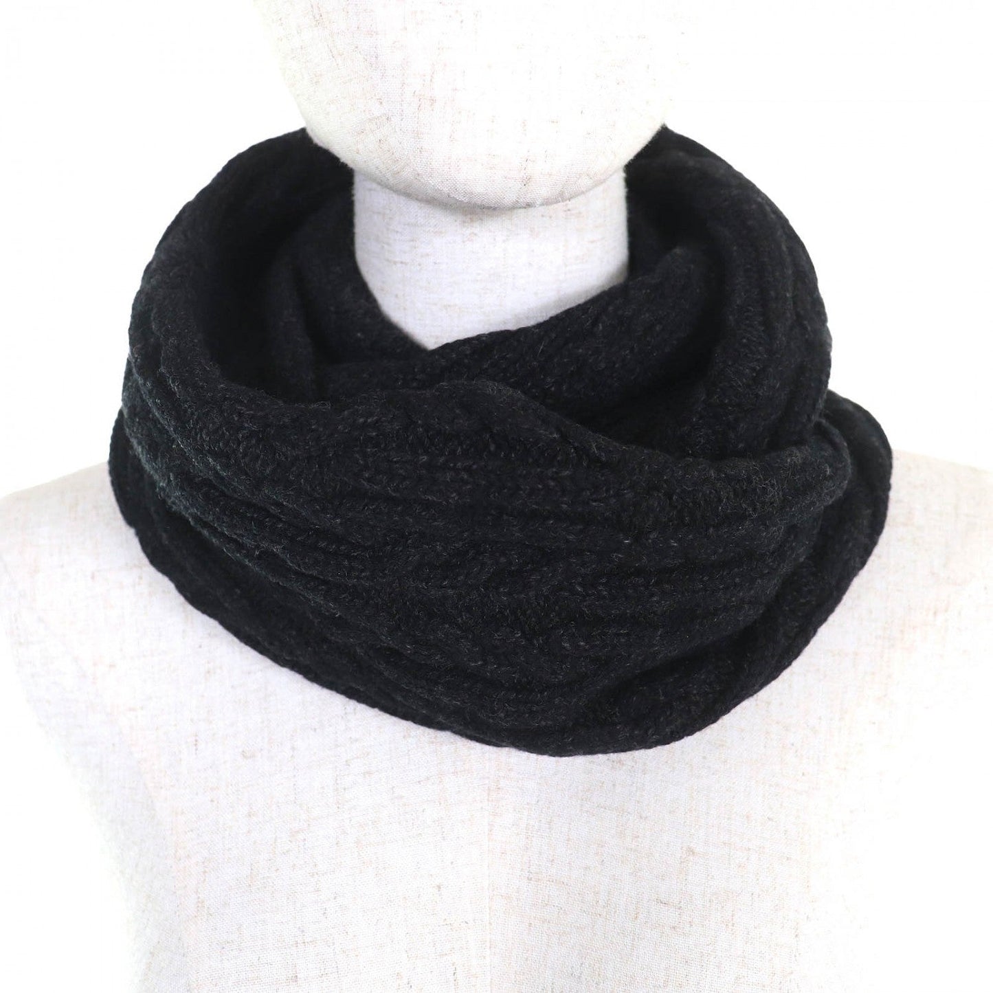 HERMES Snood wool Dark grey (appears to be black)