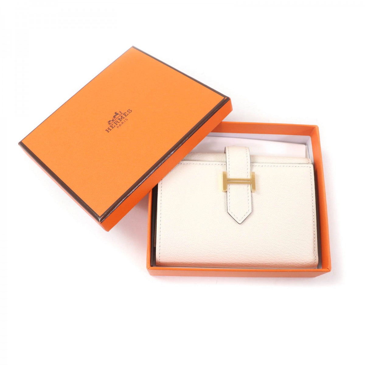 HERMES Tri-fold wallet Main: Chevre Nata Bearn combine Women