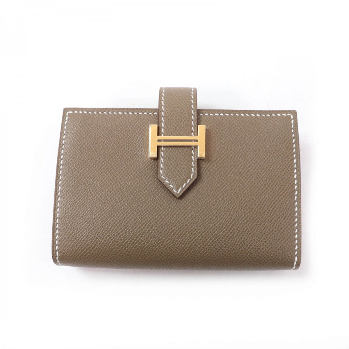 HERMES Card Case Main: Madame Veau Etope Bearn Mini Women