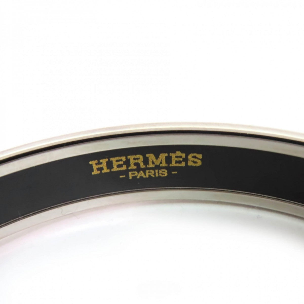 HERMES Bangle Metal, Enamel Silver white Enamel PM Enamel Bracelet Carte  Jou Women