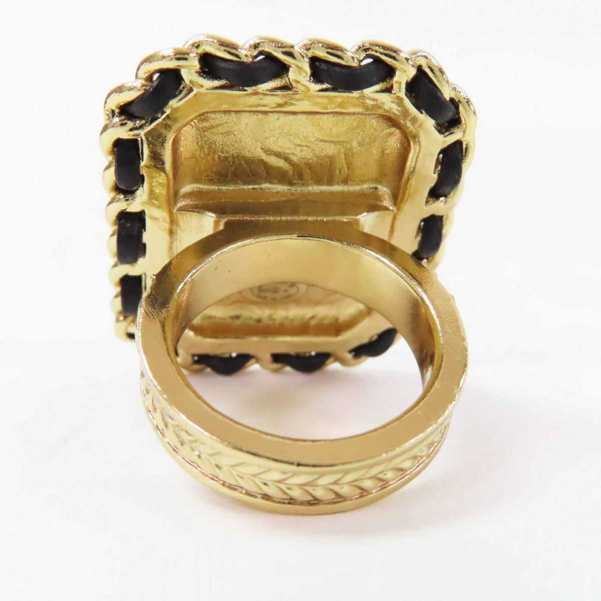 CHANEL Ring B23A Gold Plated, Rhinestone, Leather gold Premiere Watch Design COCO Mark Women