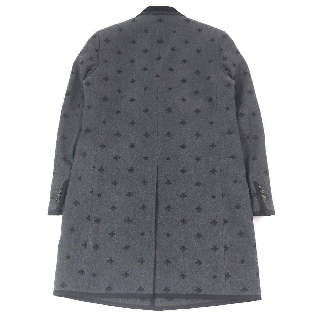 GUCCI Chester coat 468117 Outer: 100% wool, Lining: 68% rayon, Lining: 32% silk, Part: 100% cotton, Sleeve lining: 100% cupra gray mens 48