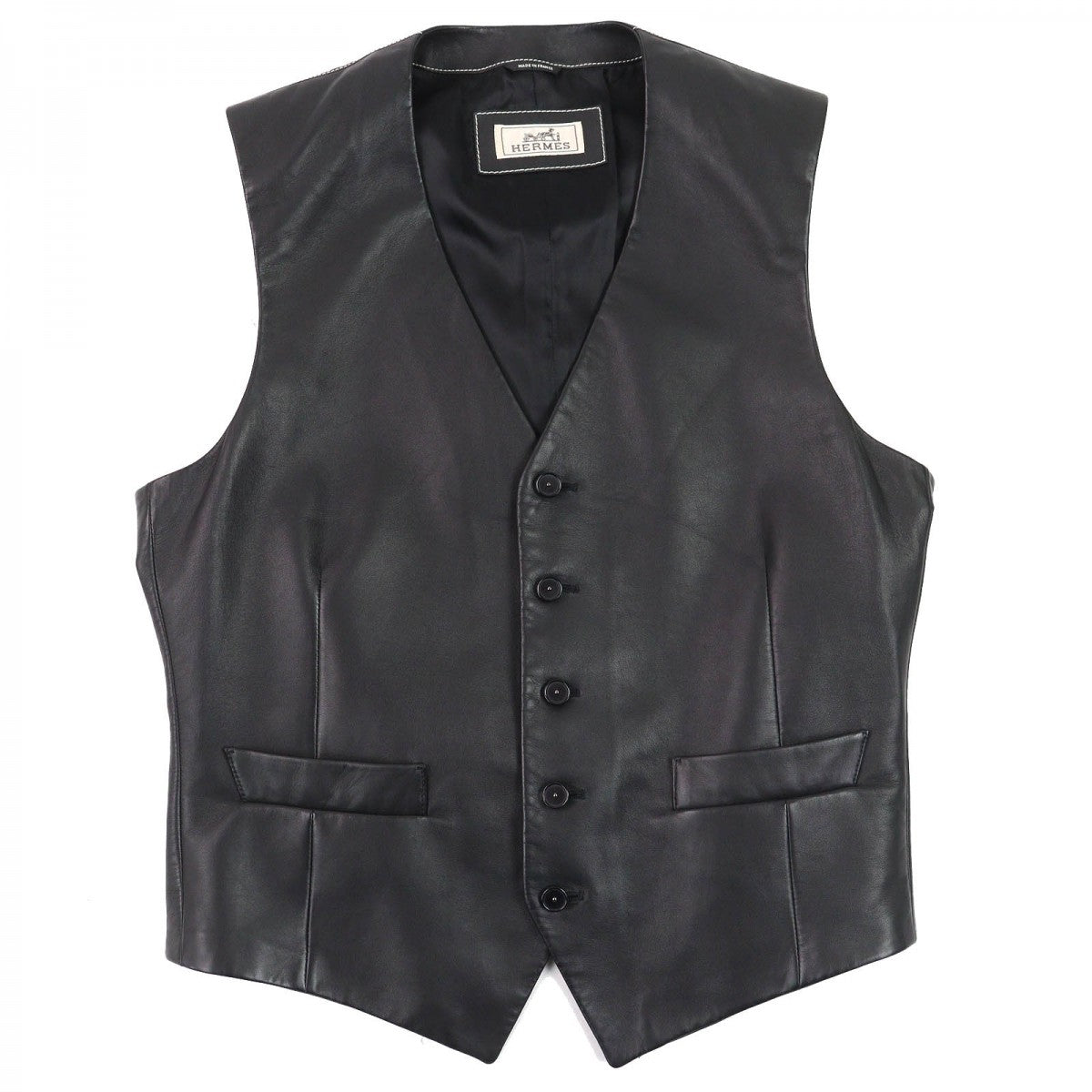 HERMES Vest H843030HA0250 Main: Sheepskin, Lining: 100% Cupra black mens 50