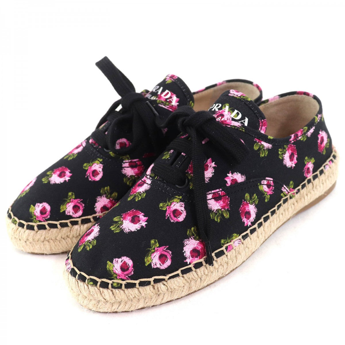 PRADA sneakers 1E988L Main: Canvas Black Pink type GABARDINE Women 36.5