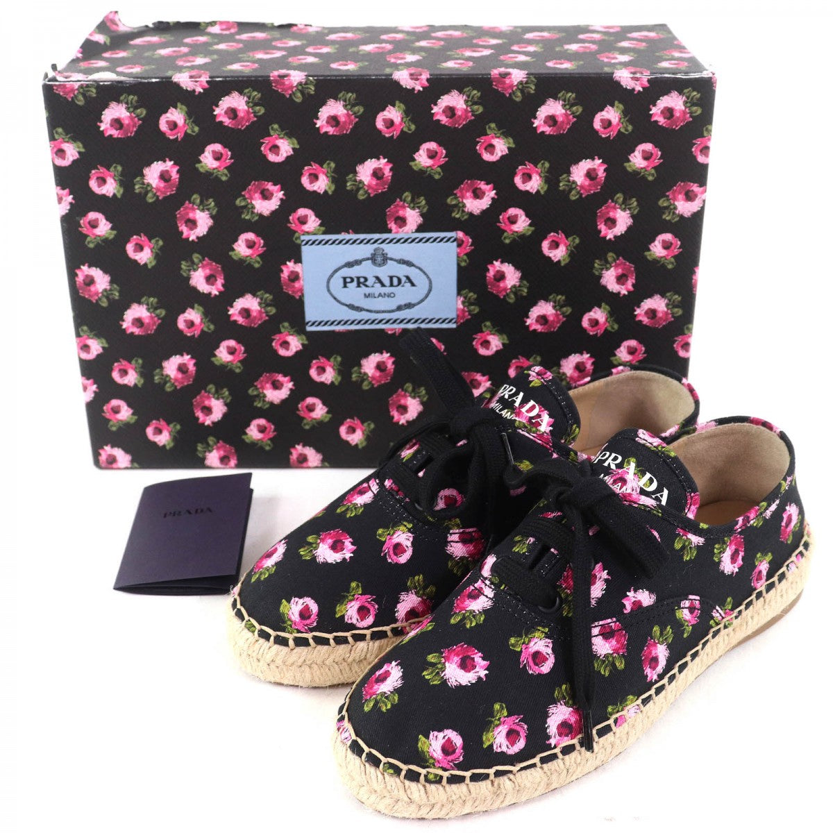 PRADA sneakers 1E988L Main: Canvas Black Pink type GABARDINE Women 36.5