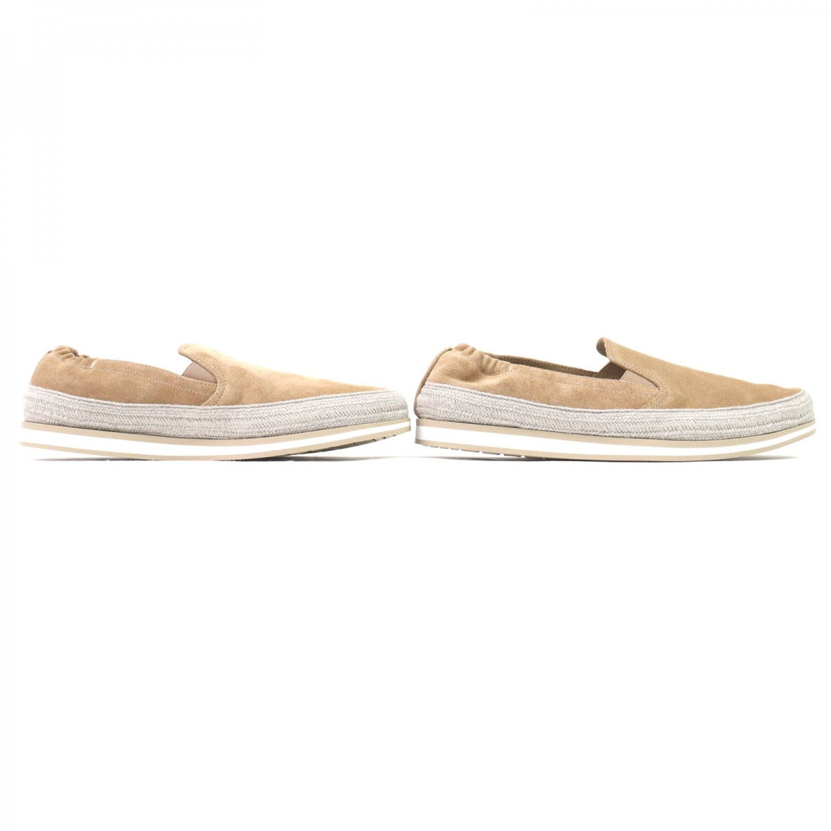 PRADA Slip-on 2DG126 Main: Suede leather natural mens 6.5