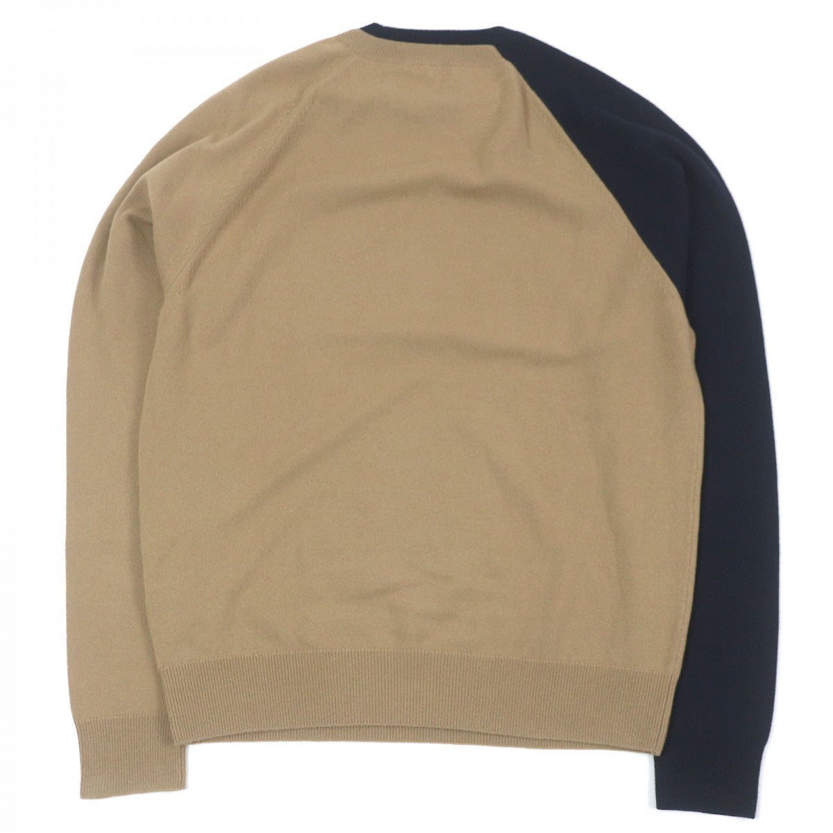 HERMES knit Main: 100% wool Beige navy mens M
