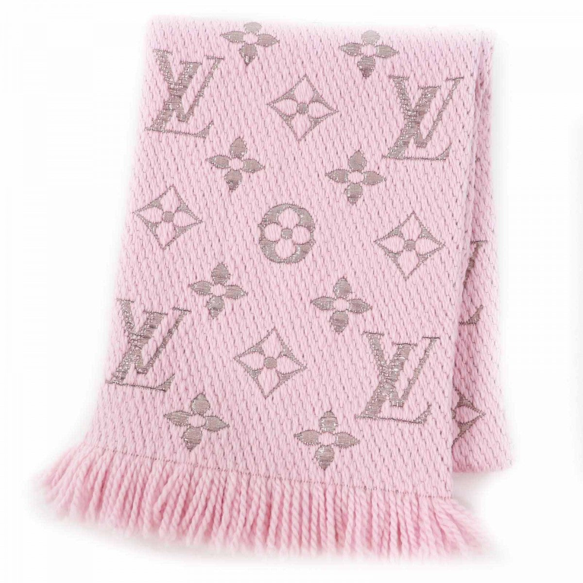 LOUIS VUITTON Scarf M70466 Main: 95% wool, Main: 3% silk, Main: 2% polyester Rose valerine Escalp Logo Mania Shine Women