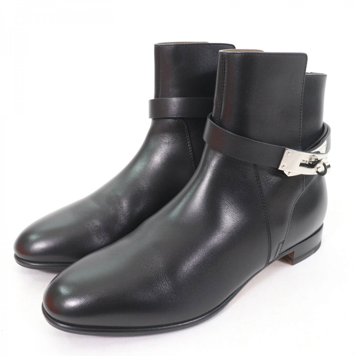 HERMES short boots Main: Leather black Neo Women 37