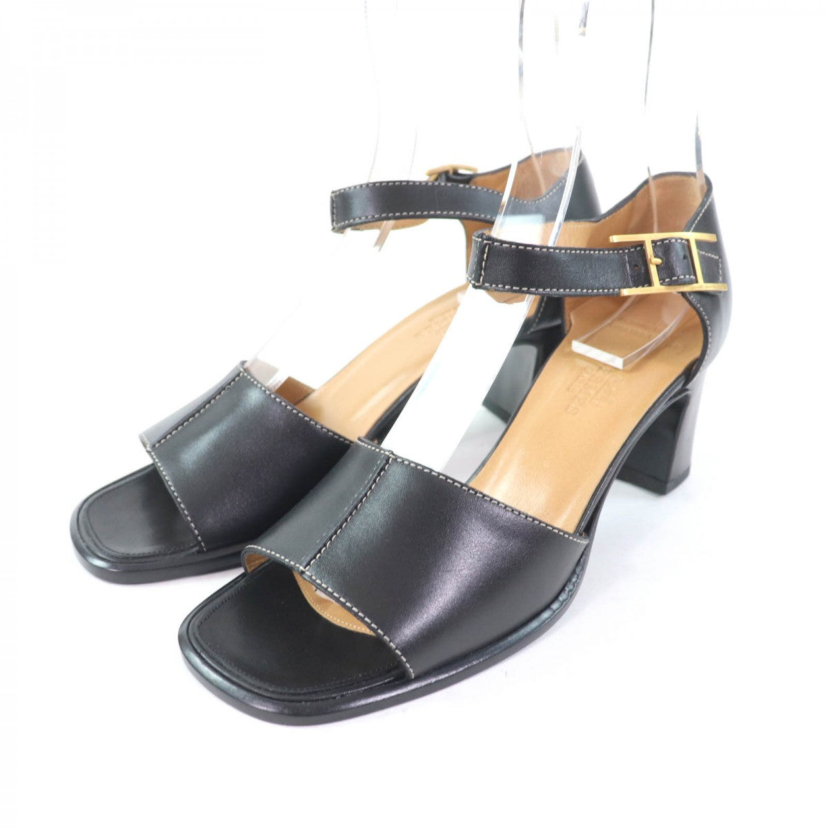 HERMES Sandals Main: Leather black Women 35.5