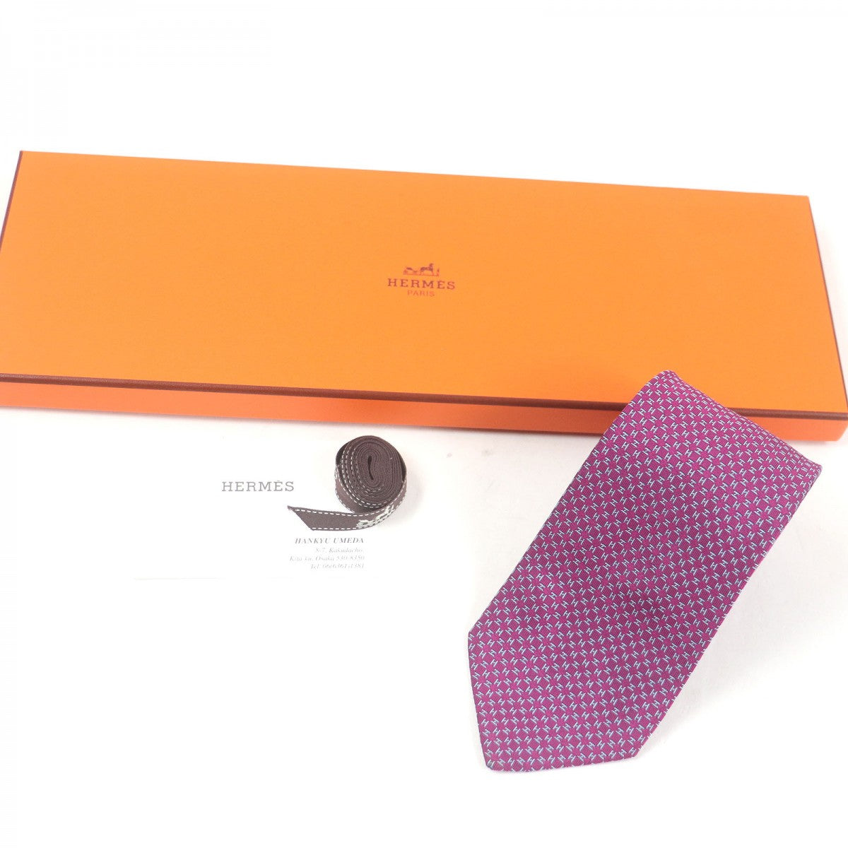 HERMES tie 659165T Main: 100% silk purple mens