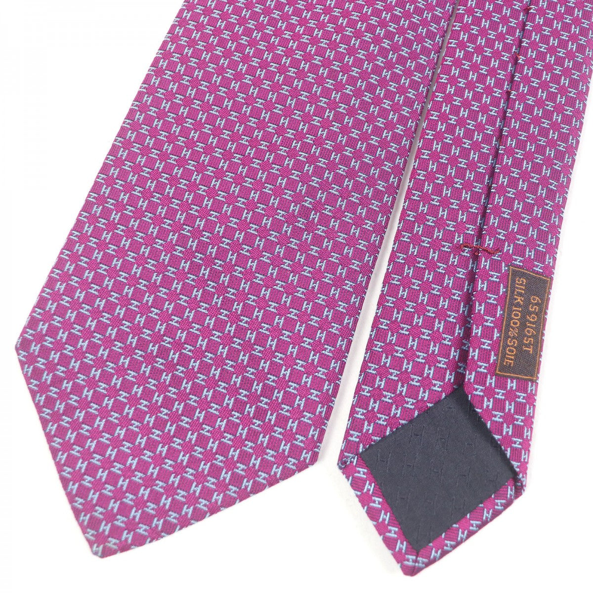 HERMES tie 659165T Main: 100% silk purple mens