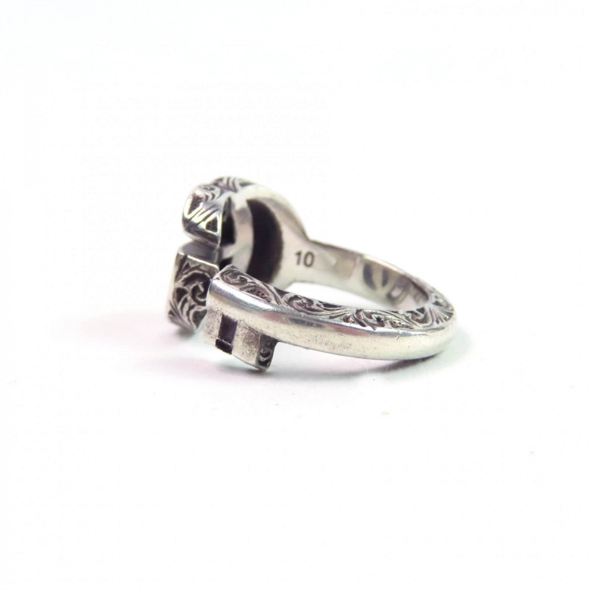 GUCCI Ring 627760 Mainï¿½FAG925 Silver Double G key motif ring Women 10
