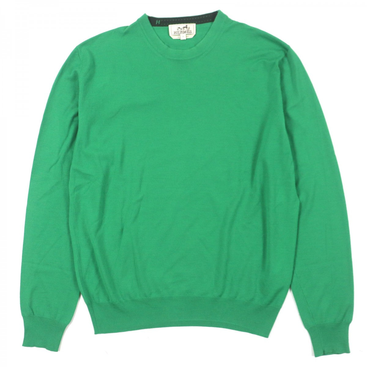 HERMES sweater Main: 100% wool green mens M